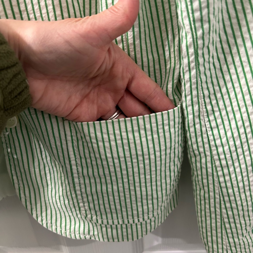 TOMMY HILFIGER Women’s Striped Seersucker Fitted Blazer size M - Picture 4 of 14